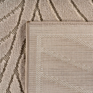 NOVA - Tapis intérieur/extérieur beige à motif feuilles