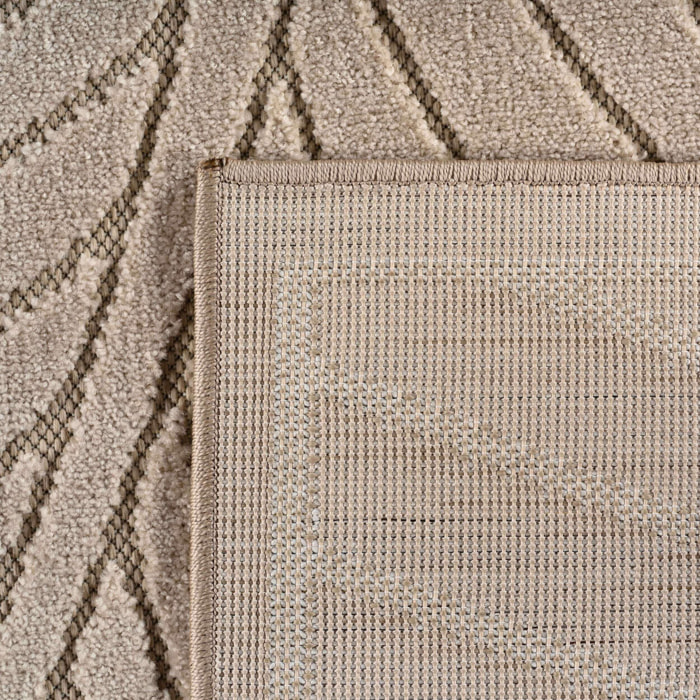 NOVA - Tapis intérieur/extérieur beige à motif feuilles