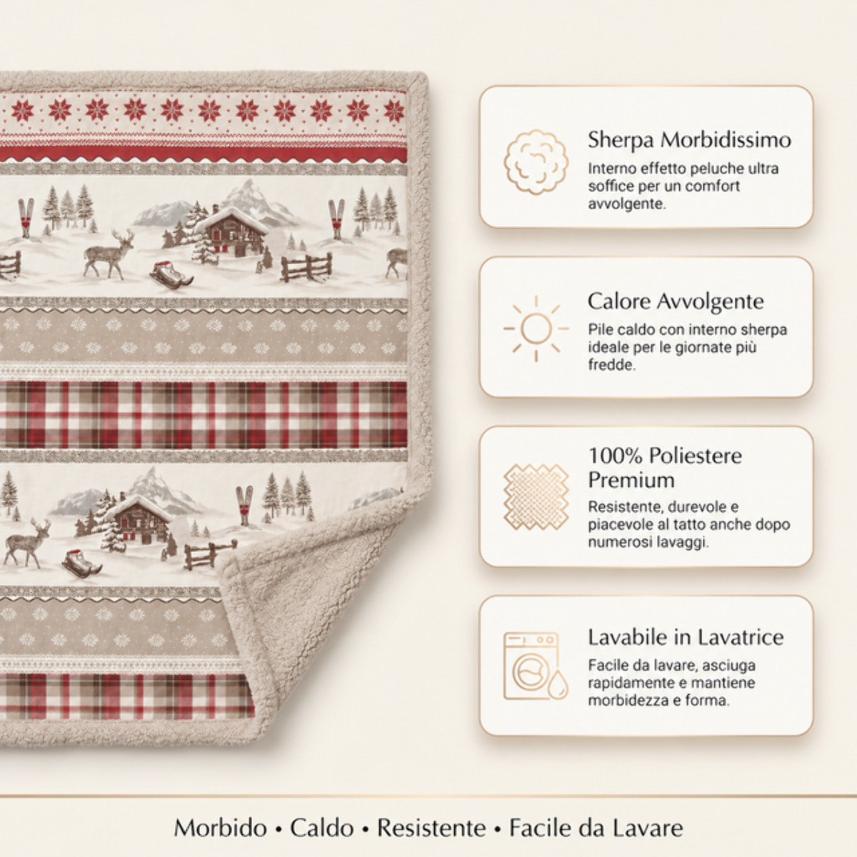 Plaid Sherpa in poliestere - Fantasia Alpina