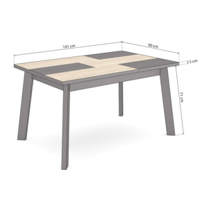 Mesa de comedor Naira 140 Negro Roble Negro