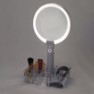 Well home espejo de maquillaje con led transparente