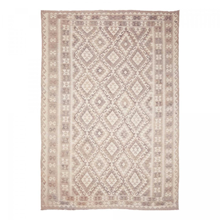 Tapis kilim géométrique, tissé à plat en laine, VIFESA