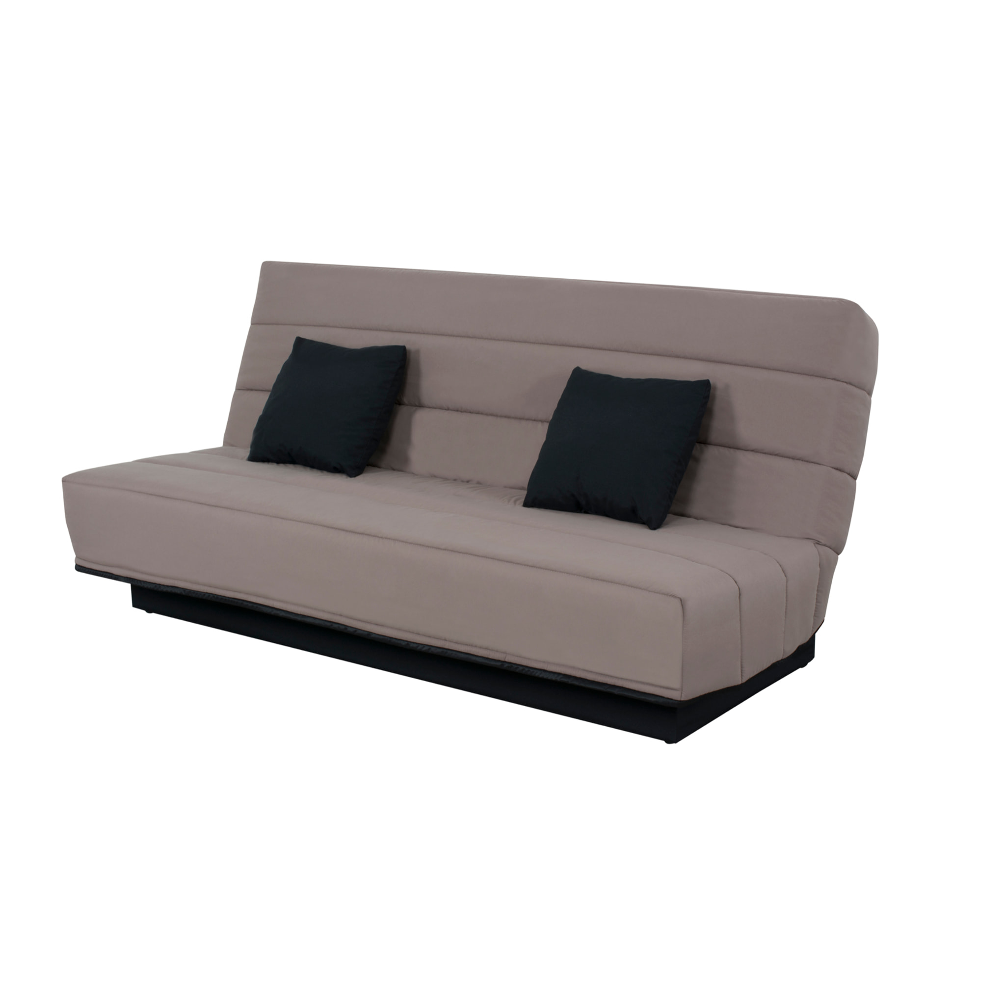 Canapé convertible Melissa, matelas Simmons, 120 x 190 cm, 2 coussins offerts, taupe marine