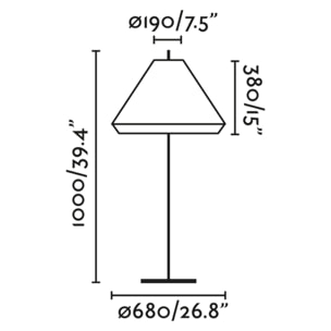 SAIGON OUT 1200 W70 Lampadaire gris/marron