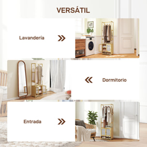 Perchero con Armario, Perchero para Ropa de Bambú, con Zapatero, Barra para Colgar, Estante Ajustable, para Entrada, Pasillo, Dormitorio, 53x31x168 cm, Natural