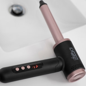 Fer à boucler professionnel pliable Cyclone Gun Air Tech Curling 55W - noir et rose