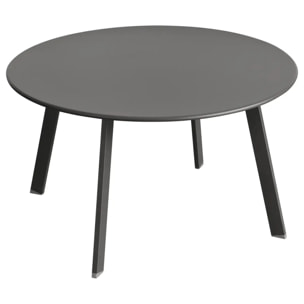 Table d'appoint de jardin ronde "Saona" graphite 70x40cm en acier traité époxy