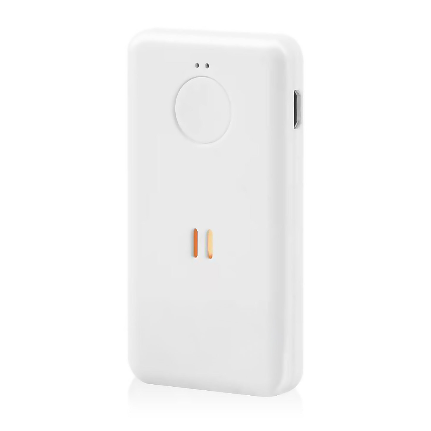 Allarme SOS personale con suono di 130dB. Batteria ricaricabile con fino a 90 minuti di suono continuo.