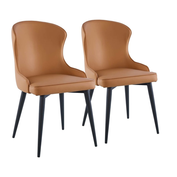 Lot de 2 Chaises "Tina" - Marron