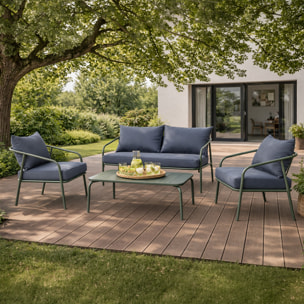 Salon de jardin 4 places kaki EVORA