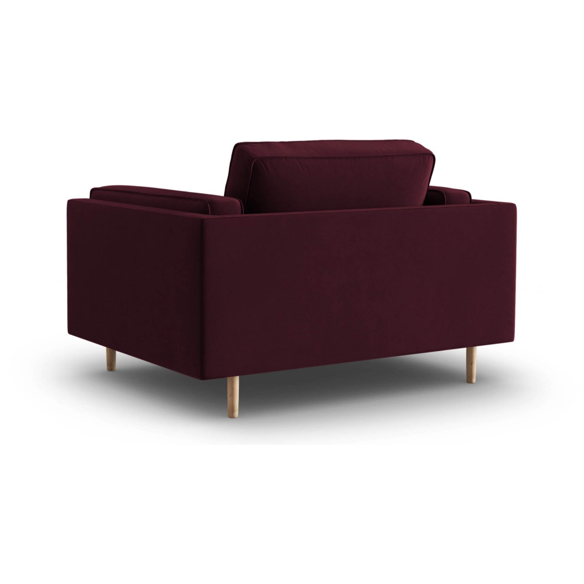 Fauteuil "Christian" en velours rouge foncé