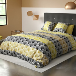 Parure De Couette 3pcs avec Taies oreiller 100% Microfibre 60 Gsm -hiko