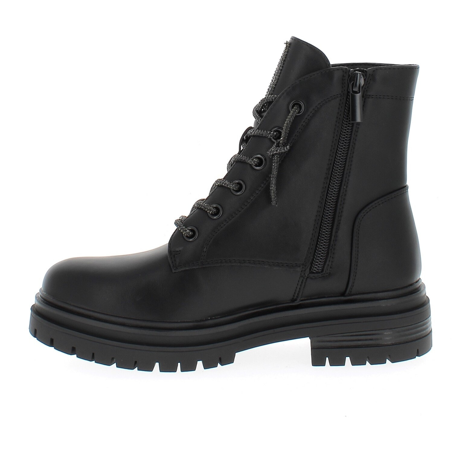 Armata di Mare Scarpe Donna Chunky Platform Ankle Boots con Zip Laterale AMD W52H24 Black