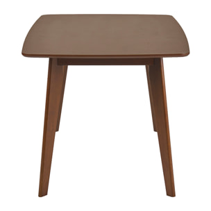 Table à manger rectangulaire scandinave bois foncé noyer L150 cm LEENA