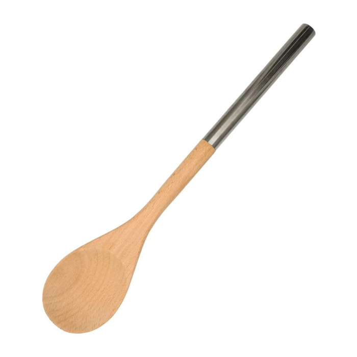 Cuillère en bois manche inox 34 cm Fackelmann Boissellerie