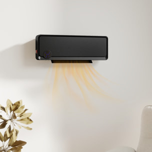 Calefactor Eléctrico Bajo Consumo, 1000W/2000W, Calefactor de Baño de Pared con Función de Oscilación, Pantalla LED, IPX2, Protección Sobrecalentamiento, Temporizador, Mando a Distancia, Negro