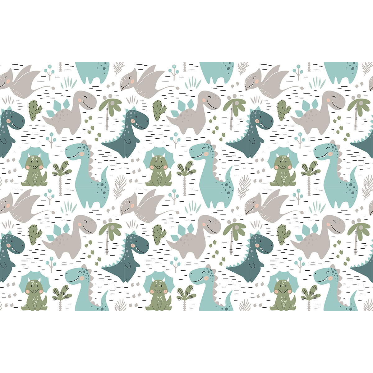 Sticker meuble enfant dinosaures en famille 40 x 60 cm