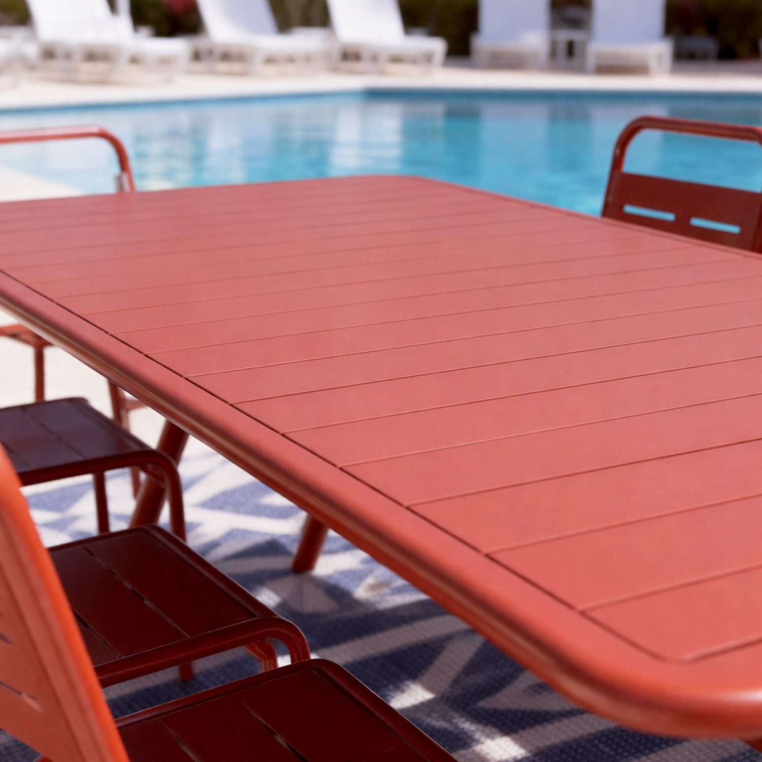 EVORA Table de jardin 10/12 places 234cm terracotta