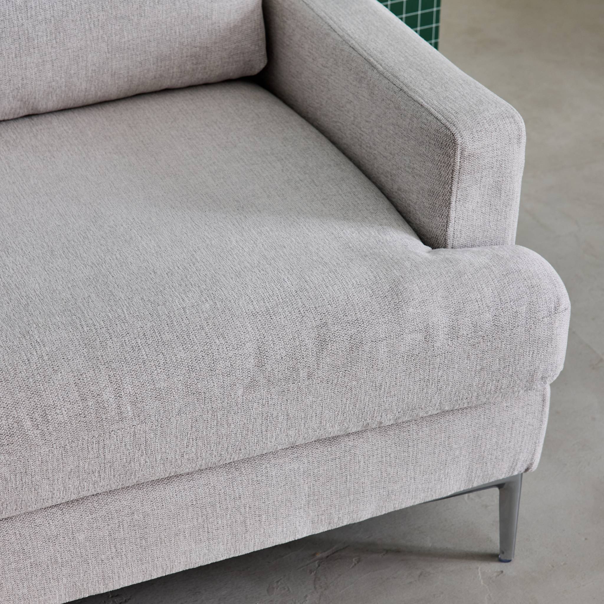 Canapé 3 places en tissu blanc cassé L 173 x P 90 x H 89cm - Hans