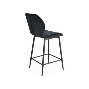 Chaise de bar en velours avec pieds en métal noir - FAUSTINE 2