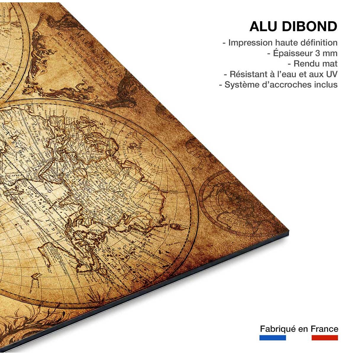 Tableau mappemonde ancienne Tableau alu Dibond