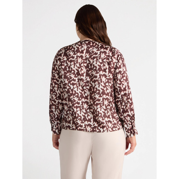 Fiorella Rubino - Blusa con estampado de leopardo - Beige