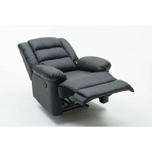 Fauteuil relax "Buckingham" - 85 x 93 x 100 cm - Noir