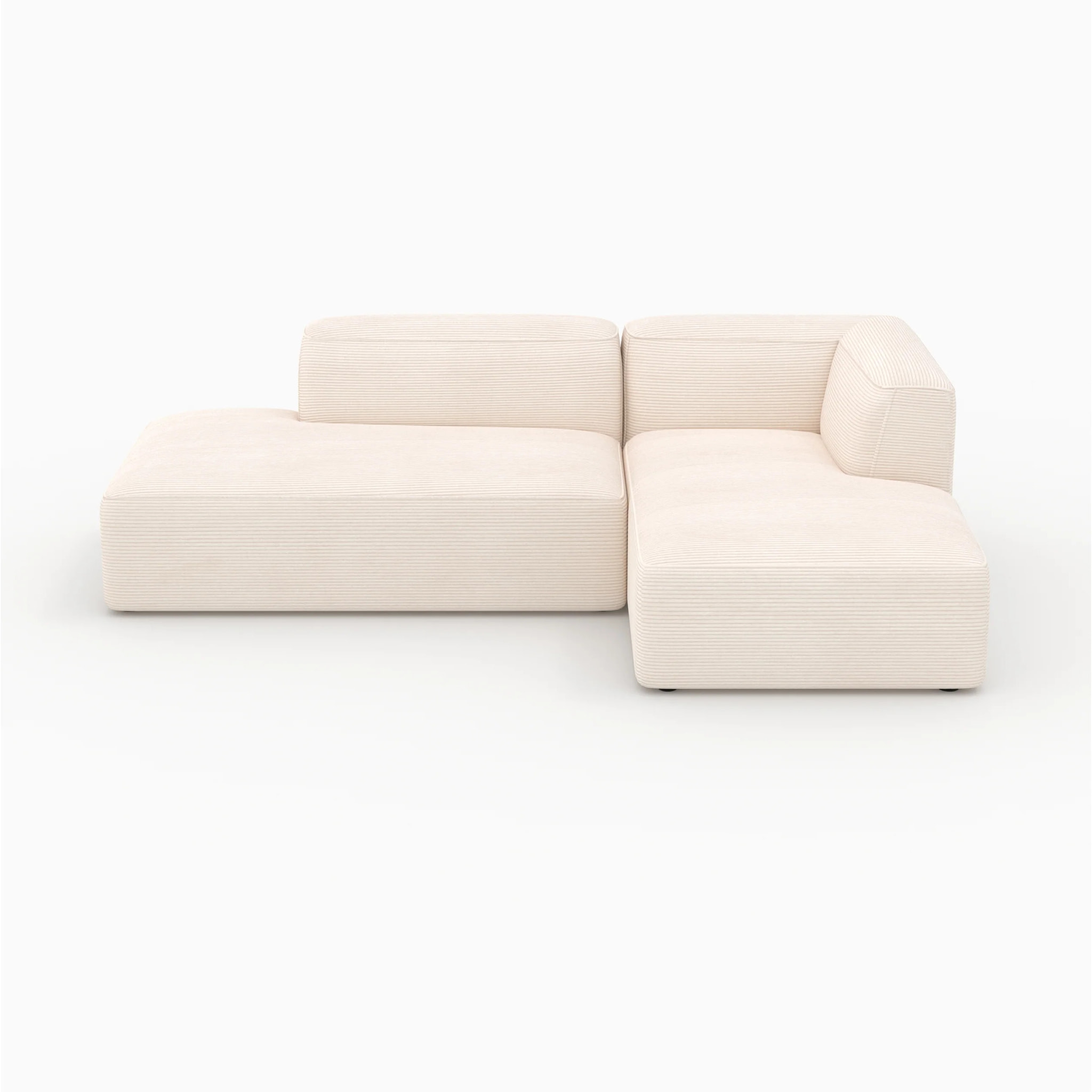 Canapé d'angle droit modulable en velours côtelé 4 places - Mina