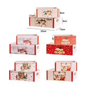 Set 2 Cassette Natale Legno Jolly Xmas