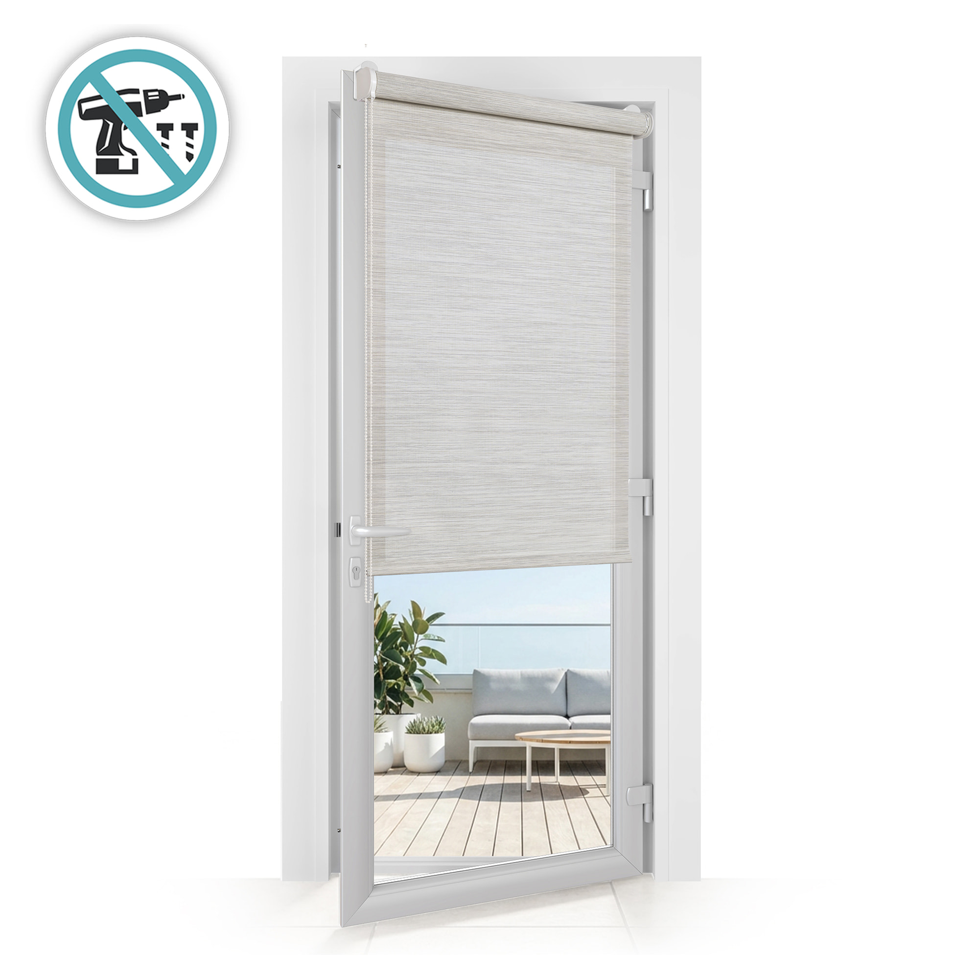Store enrouleur SCREEN PRO Solaire sans perçage Texture Gris