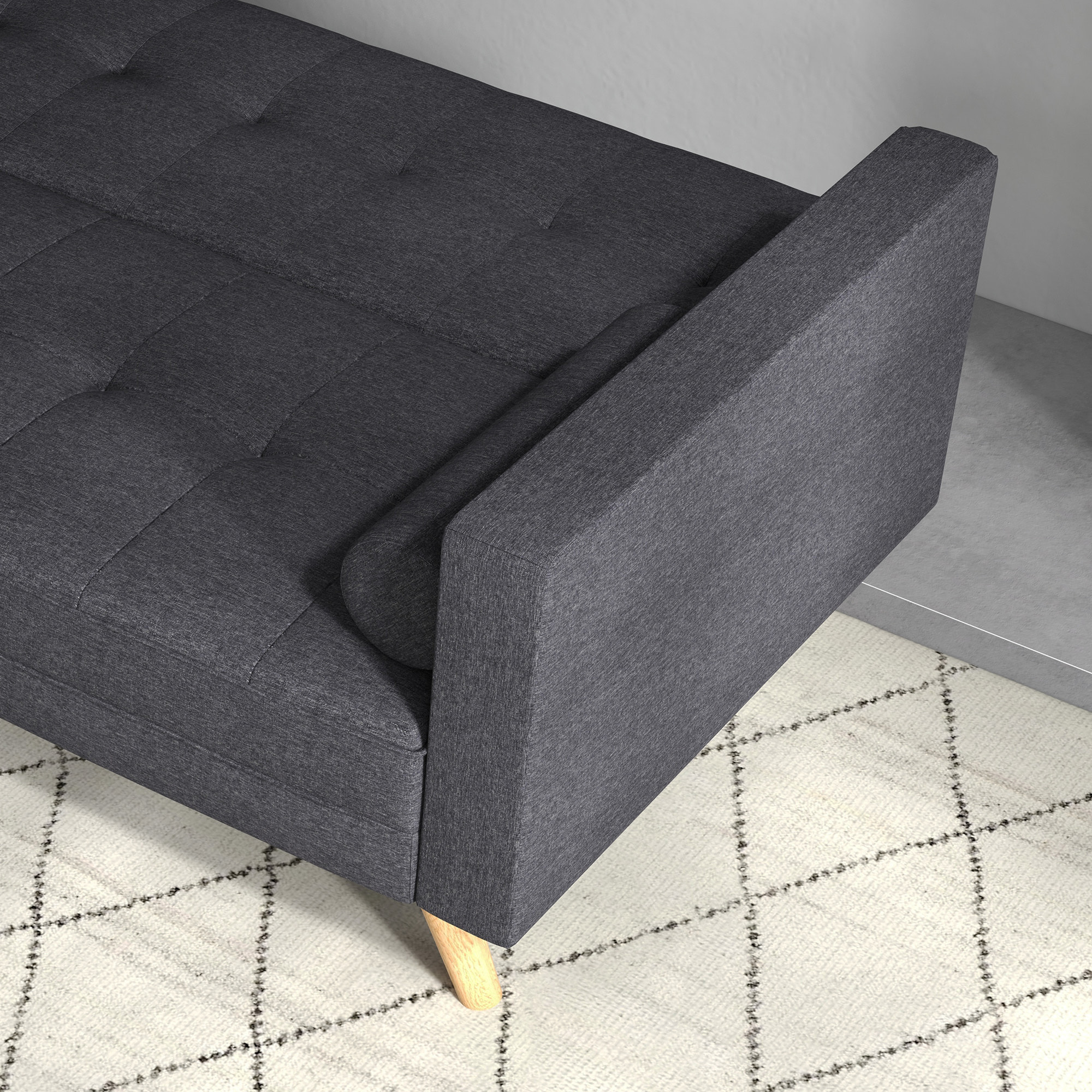 Sofá Cama de 3 Plazas con Reposabrazos 187x90x86,5 cm Gris