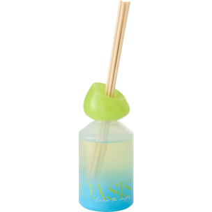 J-Line Bâtonnets parfumés Oasis Solvant - Spring Ivy & Neroli - verre - bleu/vert - small
