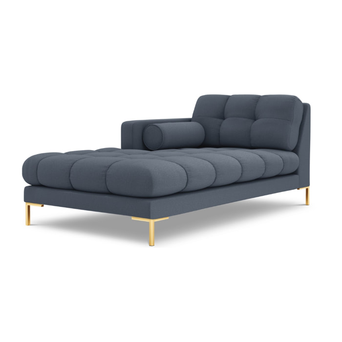 Méridienne gauche "Bali" en tissu structurel bleu foncé
