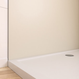 Lot de 2 Panneaux Muraux Aluminium Ivoire 90+120x210 cm avec Profilés Chrome - WALL'IT