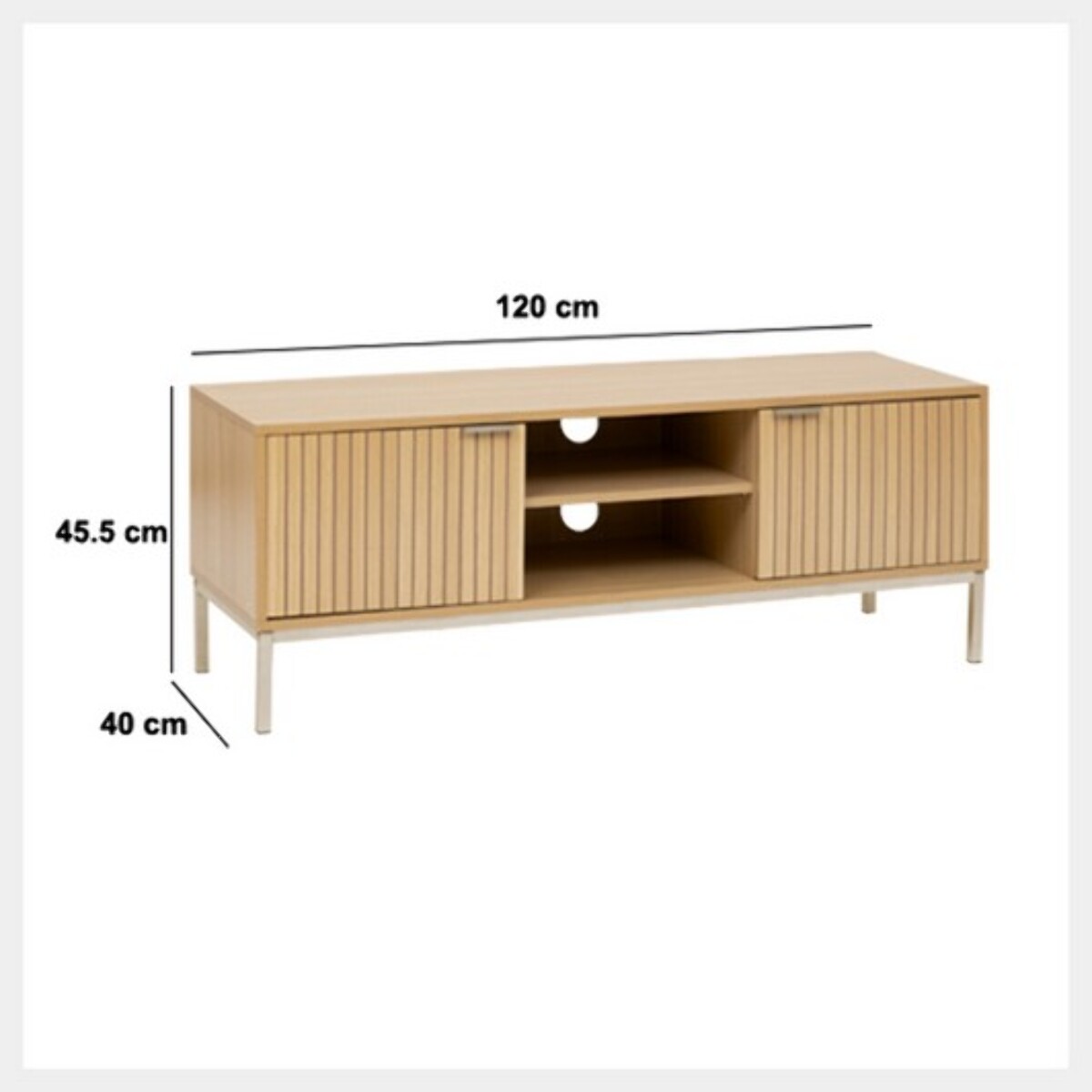 Meuble TV "Tasso" L120cm effet bois naturel
