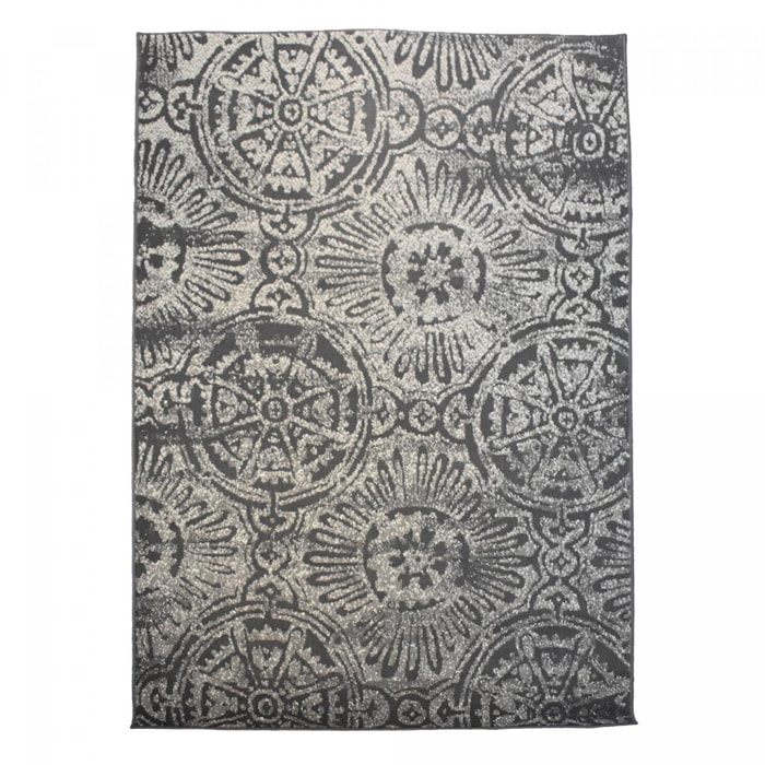 Tapis pour chambre ou salon motif Retro-vintage gris