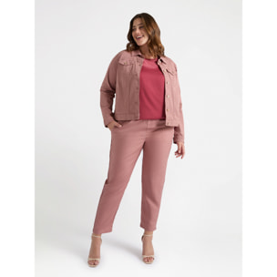 Fiorella Rubino - Pantaloni con bordi ricamati - Rosa cipria