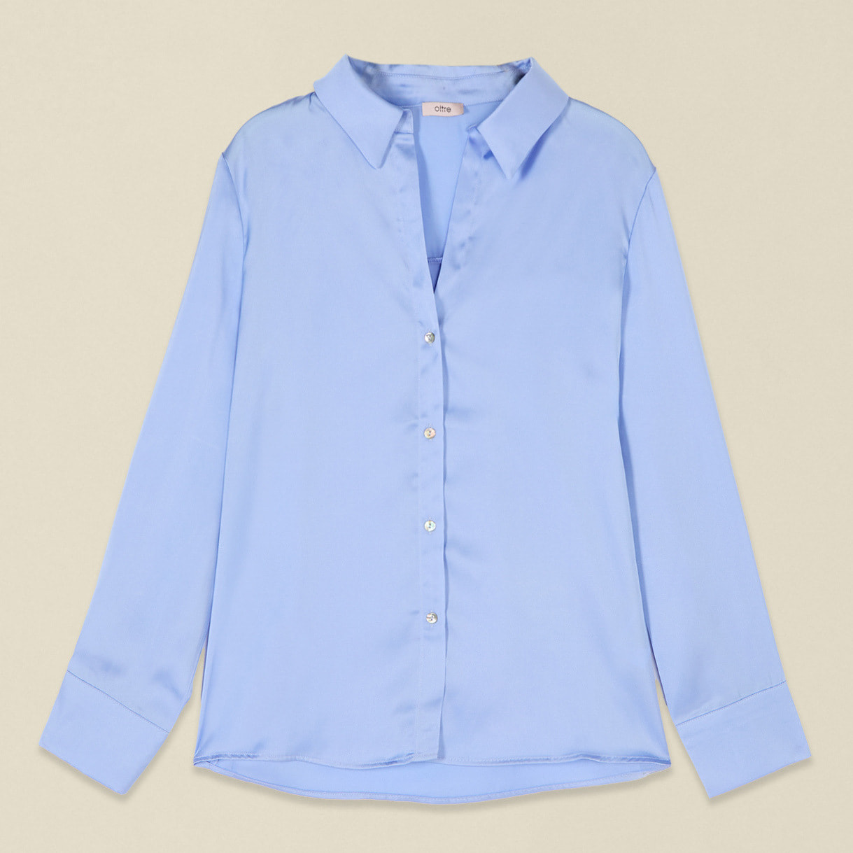 Oltre - Camicia in raso - Azzurro