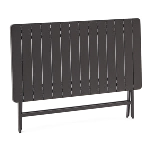 Kave Home - Tavolo da esterno pieghevole Torreta in alluminio con finitura grigio scuro 140 x 70 cm