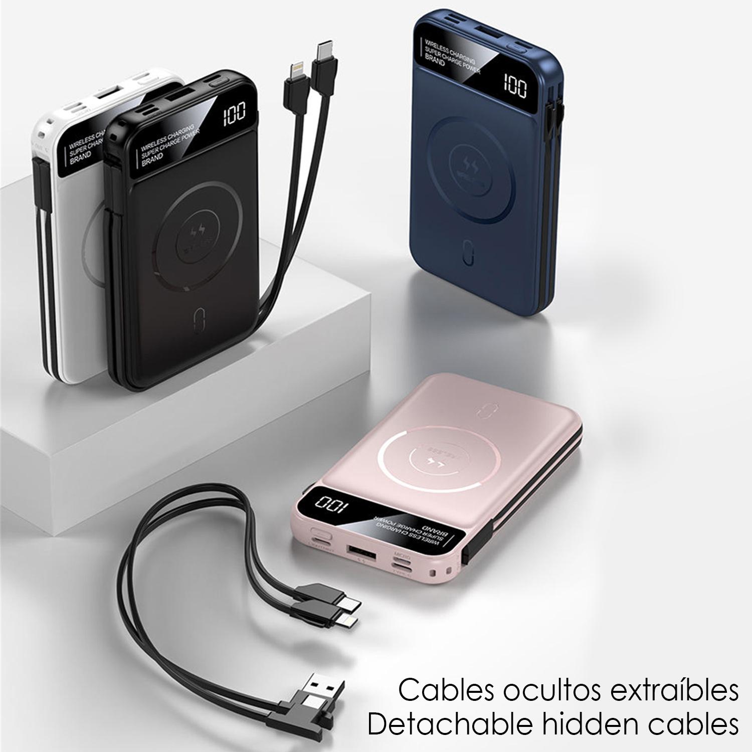 Powerbank da 10.000 mAh con ricarica wireless da 5 W, uscita di ricarica super rapida PD22,5 W, ricarica rapida. Schermata dell'indicatore di carica.