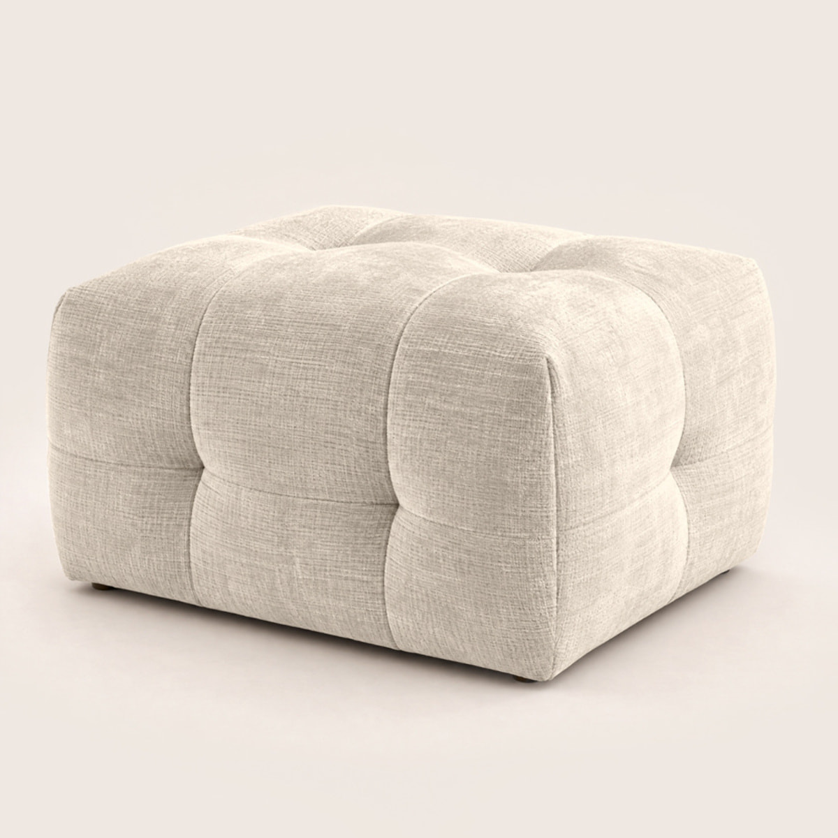 Diane - pouf en velours texturé - Beige