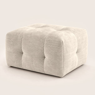 Diane - pouf en velours texturé - Beige