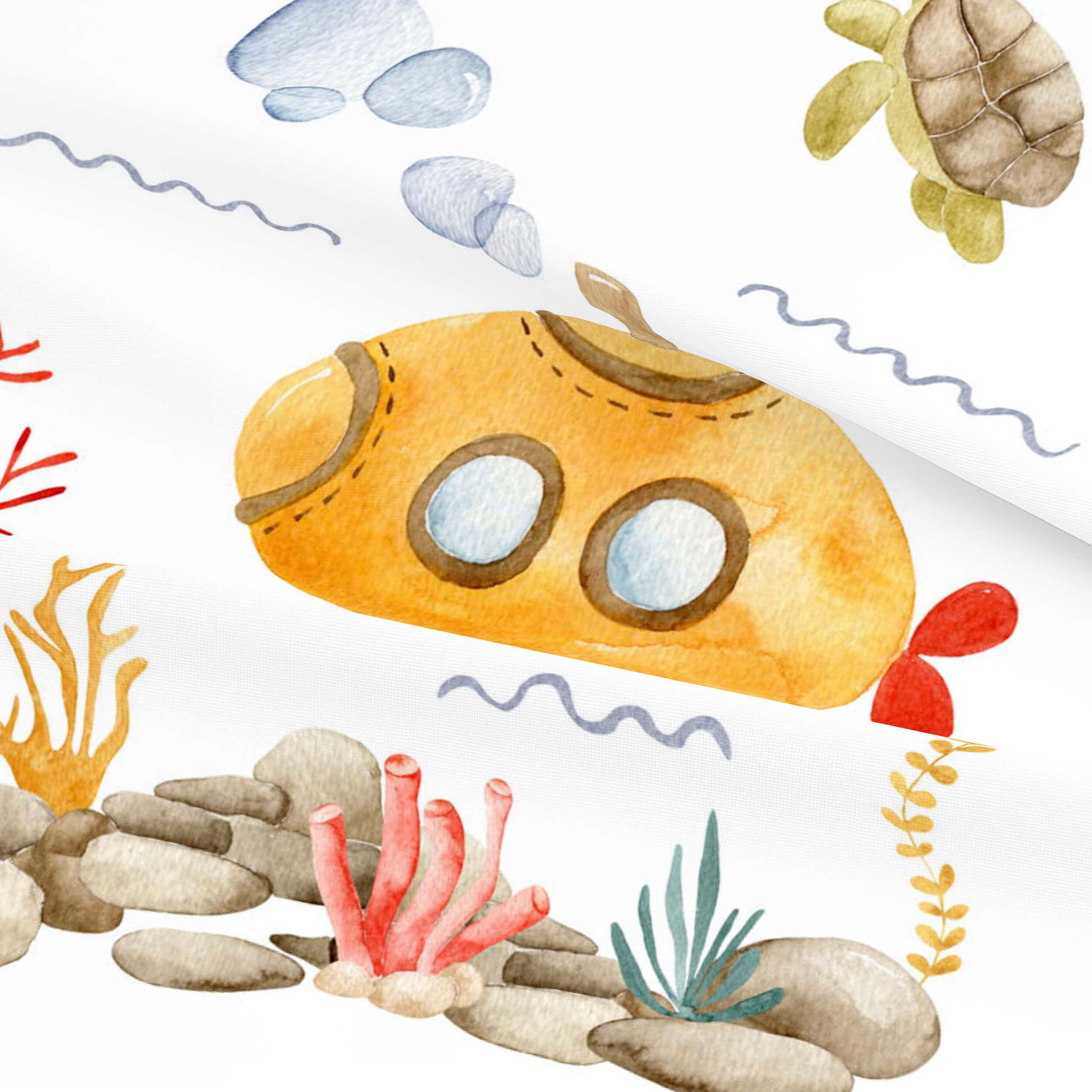 Cool Kids - Juego de Sábanas Estampadas - Infantil - Incluye 1 Funda de Almohada + 1 Sábana Bajera - 100% Algodón - Submarine