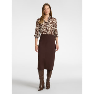Elena Mirò - Camisa de viscosa estampada - Marrón