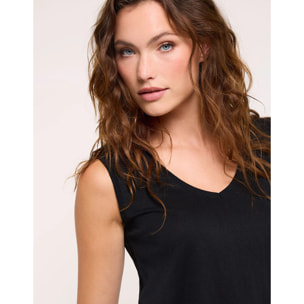 Camiseta Tirantes Detalle Calado Espalda Negro - Kia