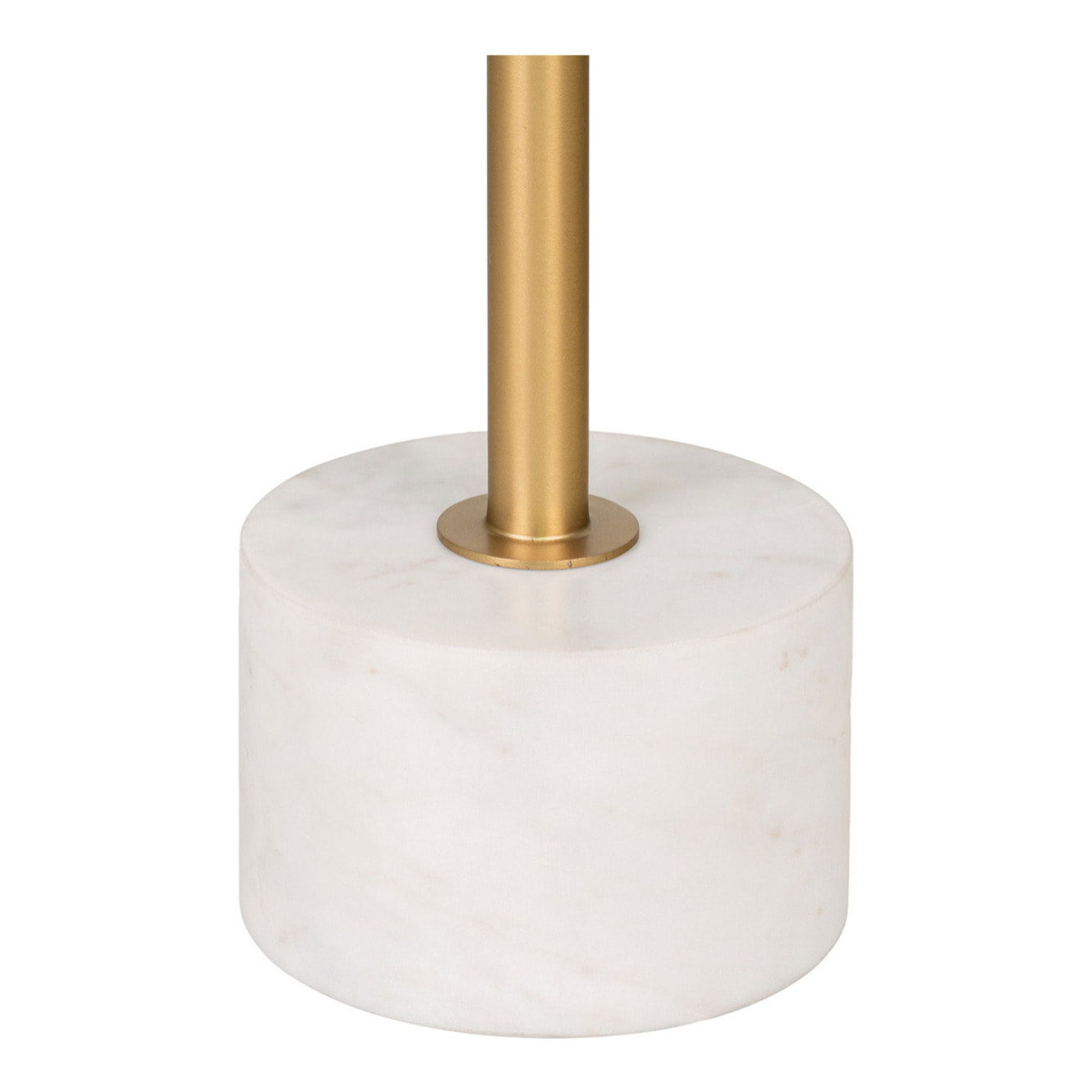 Tavolino Lecco snello in ottone e marmo bianco ø41x58 cm