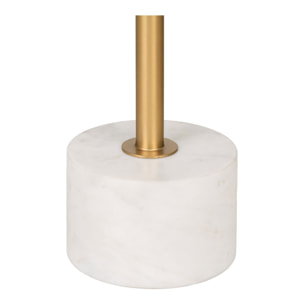Tavolino Lecco snello in ottone e marmo bianco ø41x58 cm