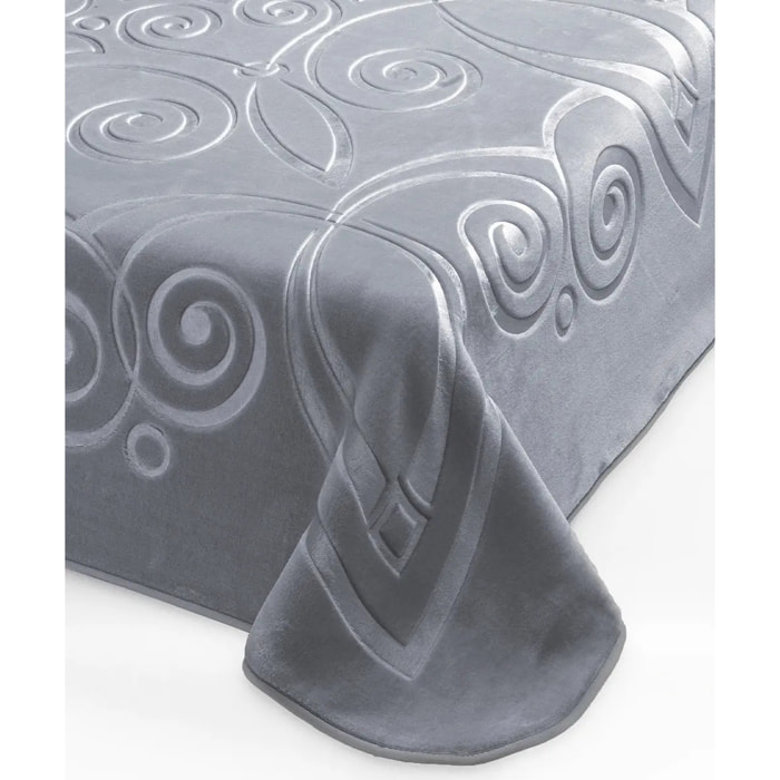 Coperta Plaid Grigio in tinta unita con morbido pile di poliestere