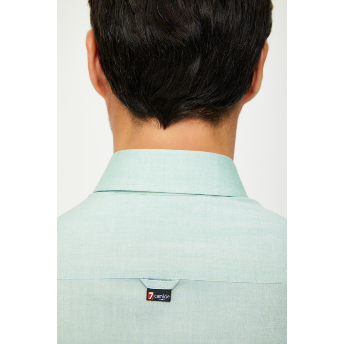 Camicia Uomo 1 Bottone Button Down Slim Cotone Unito Verde Chiaro