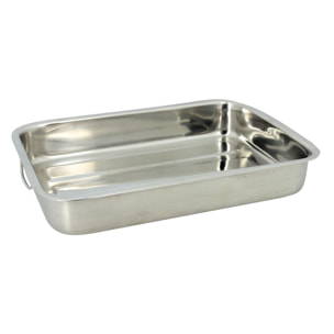 Plat à four rectangulaire en inox avec poignées 40x28cm HARRY